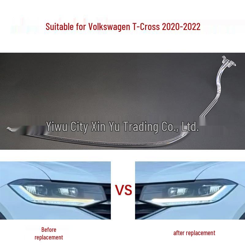 Светодиодная полоса  Ангельские глазки  для фары Volkswagen T-Cross, Белый свет (2020-2022) Right Side (1 piece)