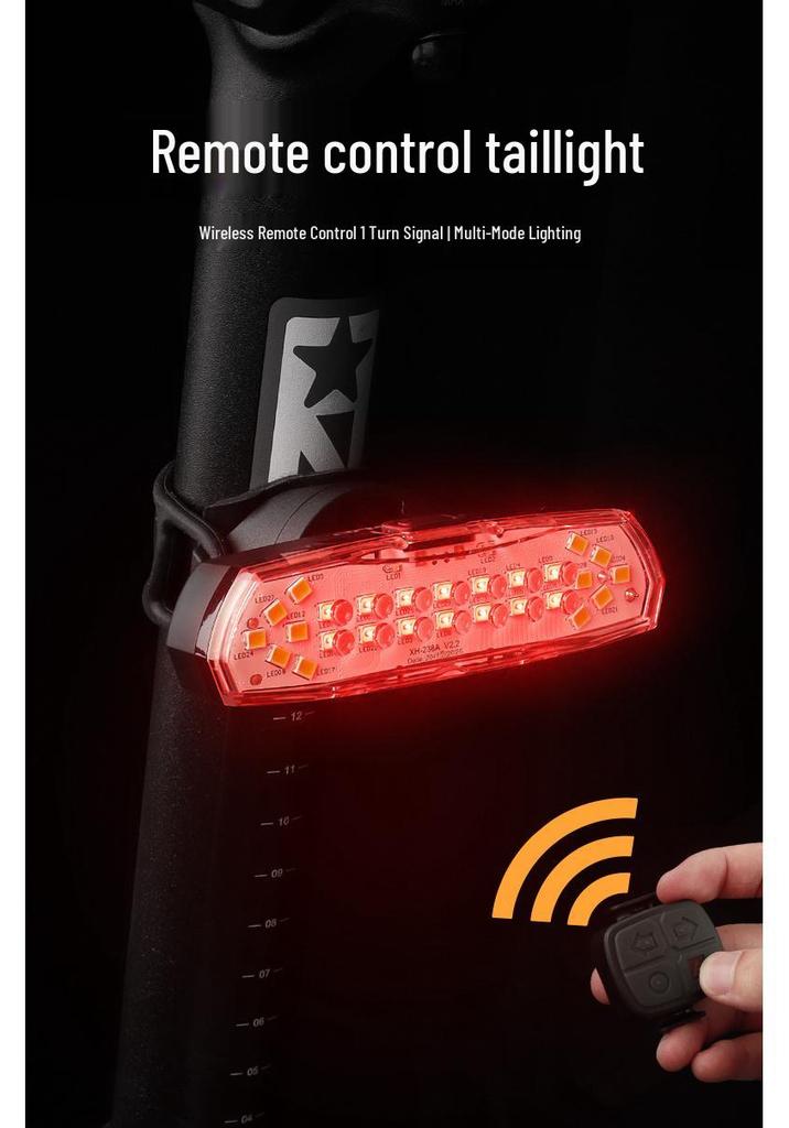 USB Rechargeable Wireless Bike Turn Signal and Tail Light - Waterproof, High-Brightness, Multi-Mode for Safe Night Riding