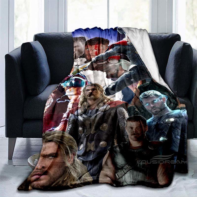 Customizable 2026 new Thor cartoon anime blankets bedroom decorations warm flannel sofa blankets suitable for home bedroom