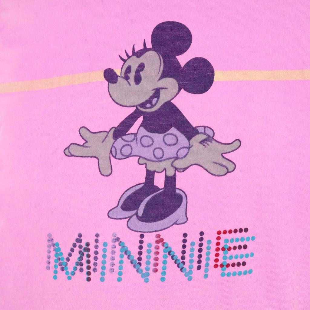 MICKEY UNLIMITED Check Pattern Short Sleeve T-shirt F Pink Women Used