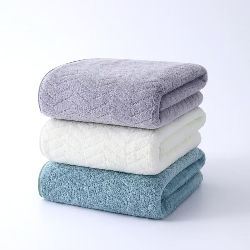 Coral Fleece Quick-Dry Bath and Beach Towel Set