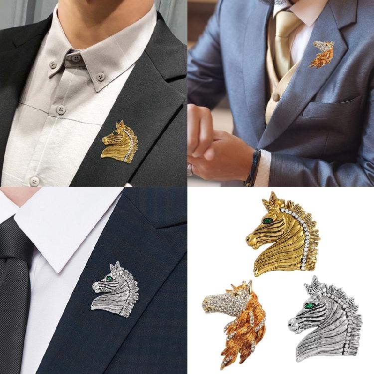 Sturdy Craftsmanship Horse Brooch Alloy Jewelry With Smooth Surfaces for Party Outfits