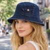 Fashion Cotton Denim Bucket Hat Sun Protection Breathable Fisherman Hat Casual Sun Cap Outdoor Travel