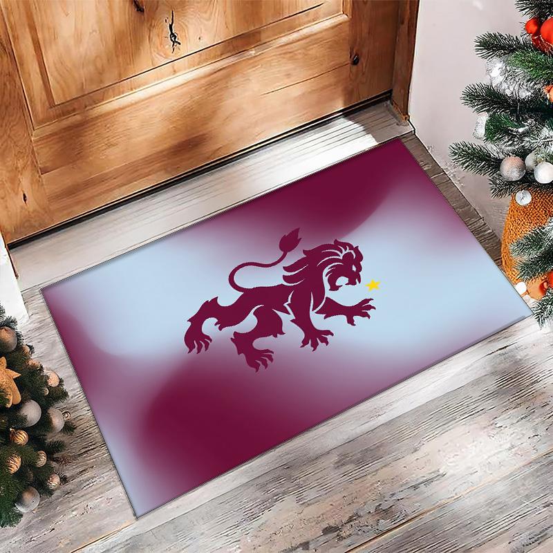 Tappeto in Velluto di Cristallo con Stampa Calcio Aston Villa, Comodo Assorbente d'Acqua Antiscivolo Tappeto per Pavimenti Interni