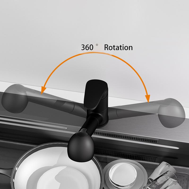 Long Nozzle Pull Out Kitchen Standing Faucet Bathroom Faucet Modern Polished Chrome Plated Single Handle Swivel Kitchen Tap