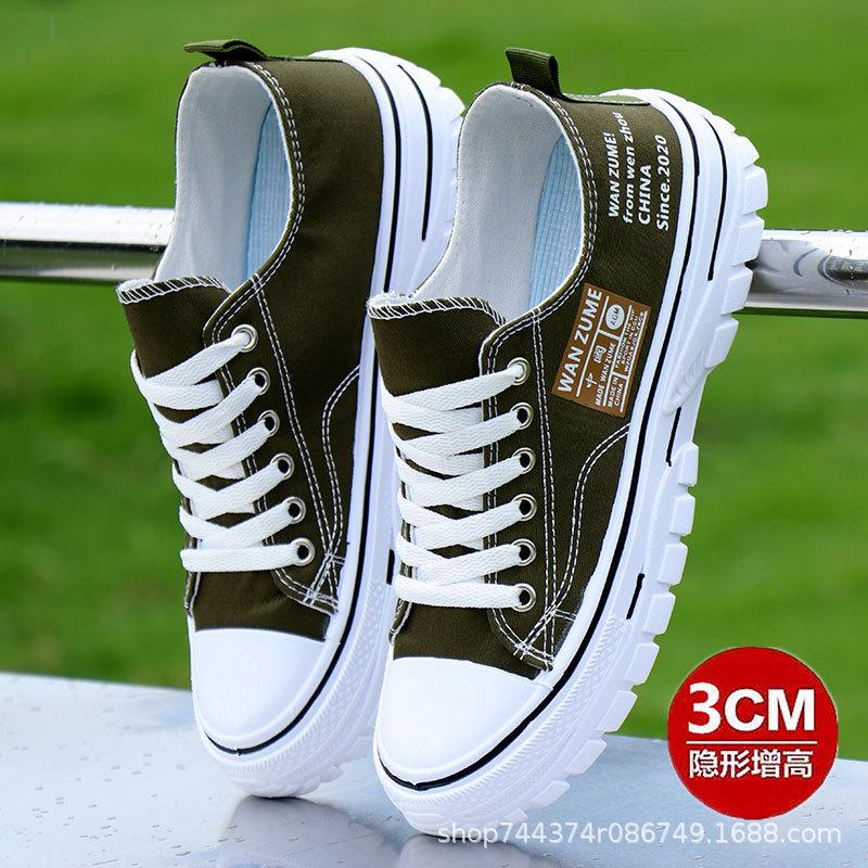 Canvas Spring and Autumn Breathable Casual Shoes Thick Baseplate Shoes Heightened and Comfortable