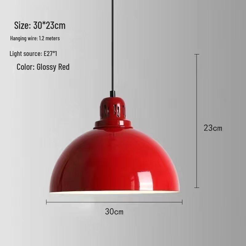 Red Retro Nordic Industrial Chandelier - Ideal for Milk Tea Shops, Bars, Restaurants, and Cafes.
