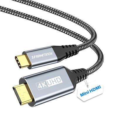 USB C To Mini HDMI Conversion Cable Video USB C To Mini HDMI HDR Converter Thunderbolt 3 Compatible with MacBook iPad and Portable Monitors 2.0