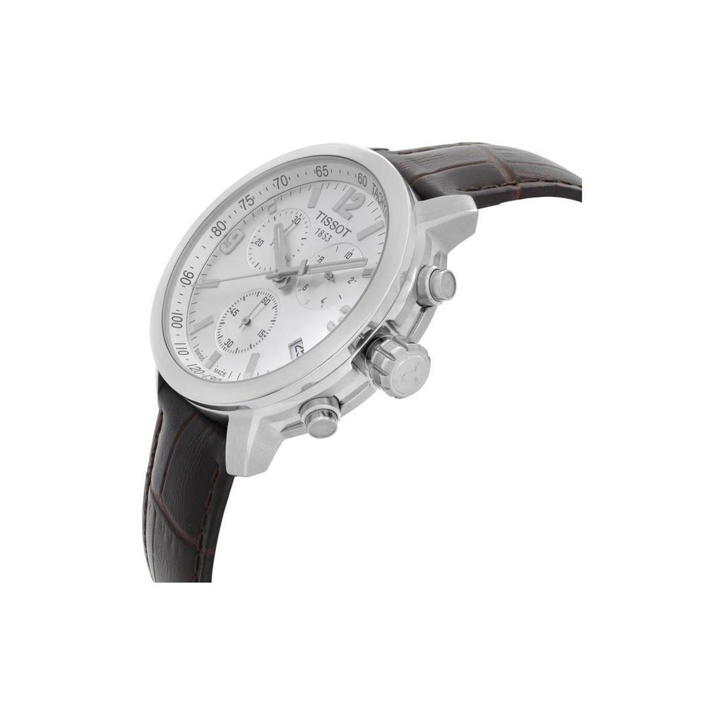 Tissot 200 Quartz Movement 200m Waterproof Men's Watch 42mm Silver Dial Stainless Steel Case Leather Strap T055.417.16.037.00
