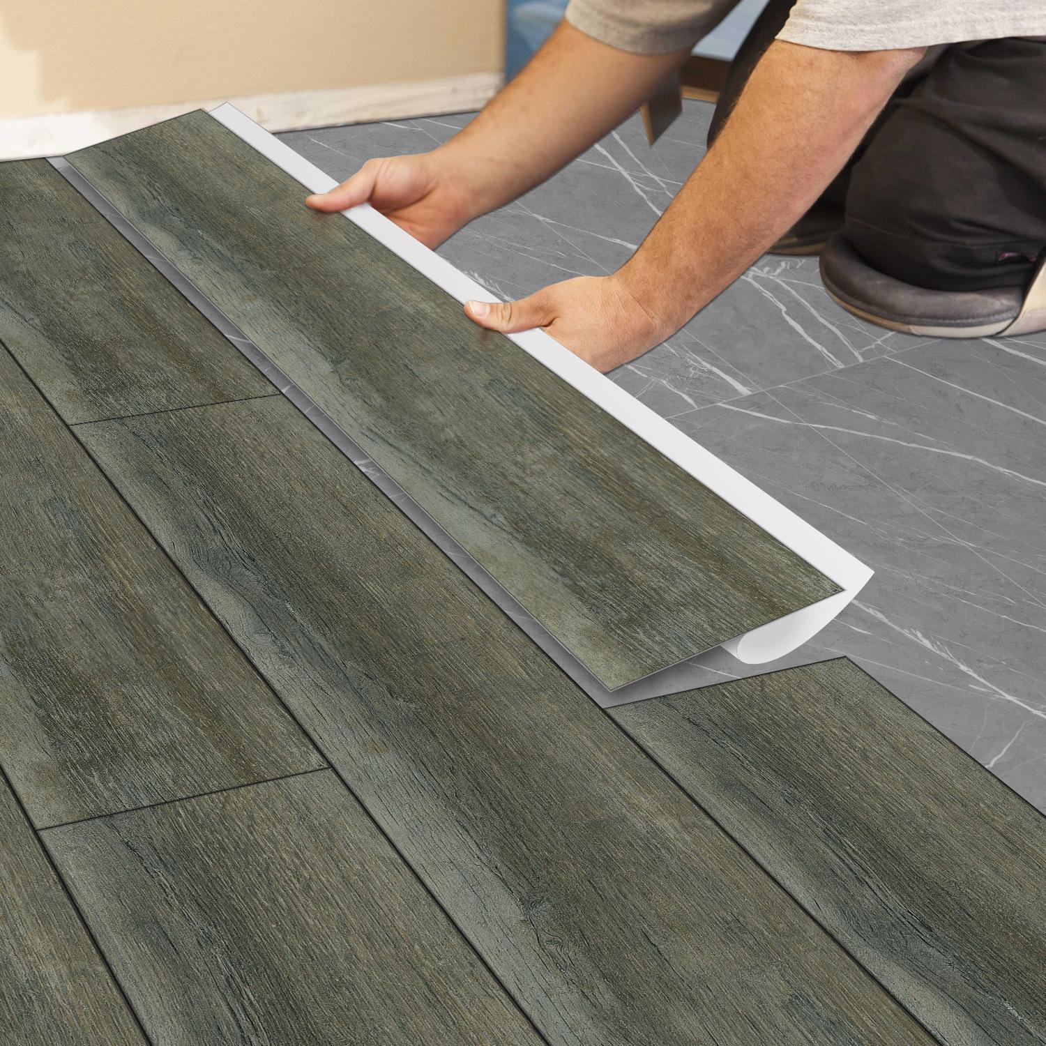 

Матовые самоклеящиеся ПВХ напольные наклейки под дерево: Водонепроницаемый, Защищающий от загрязнений для ремонта кухни и спальни 15x90cm, 10 pieces per roll