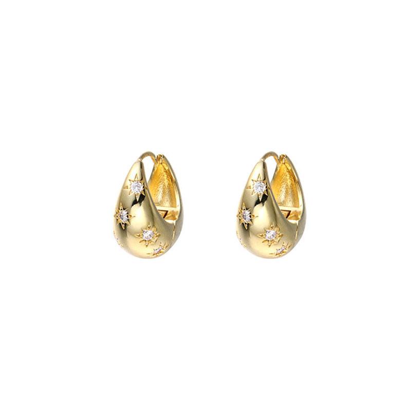 Female Circle Water Droplet Retro Niche Earrings