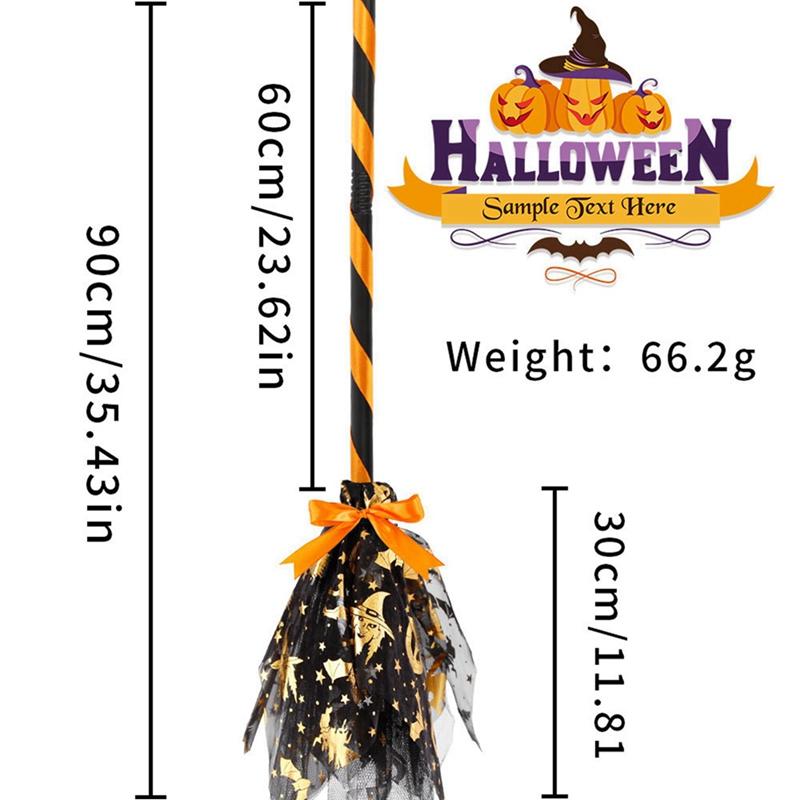 Halloween Witch Broom Dress Up Dance Party Supplies Cosplay Plastic Flying Broomstick Props For Masquerade Halloween