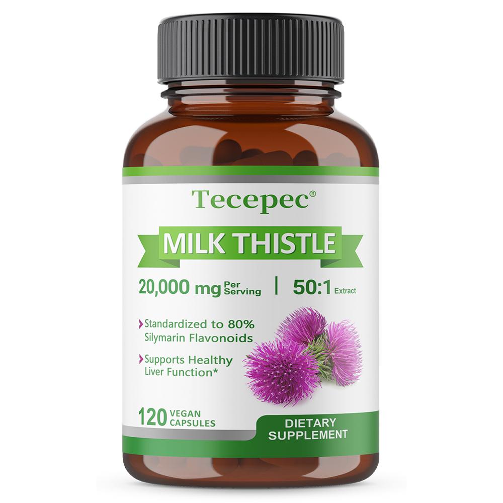 Milk Thistle Extract Formula - Standardized Silymarin Flavonoids Supplement for Daily Liver Function & Antioxidant Support 120PCS
