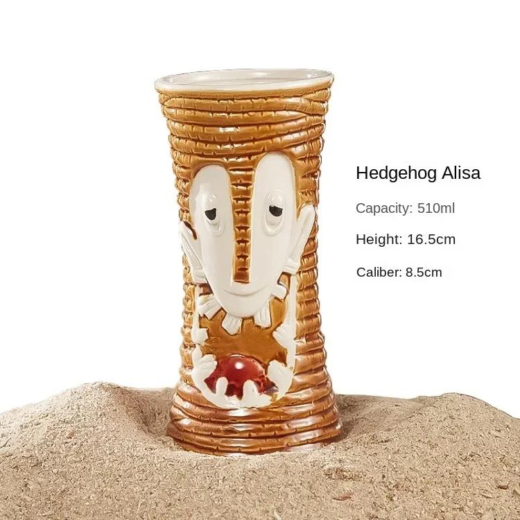 60er Typ Hawaiianische Tiki-Tasse Keramik-Cocktailgläser Bar Weinglas Dekorationen Ornamente Gläser für Getränke Personalisiertes Geschenk