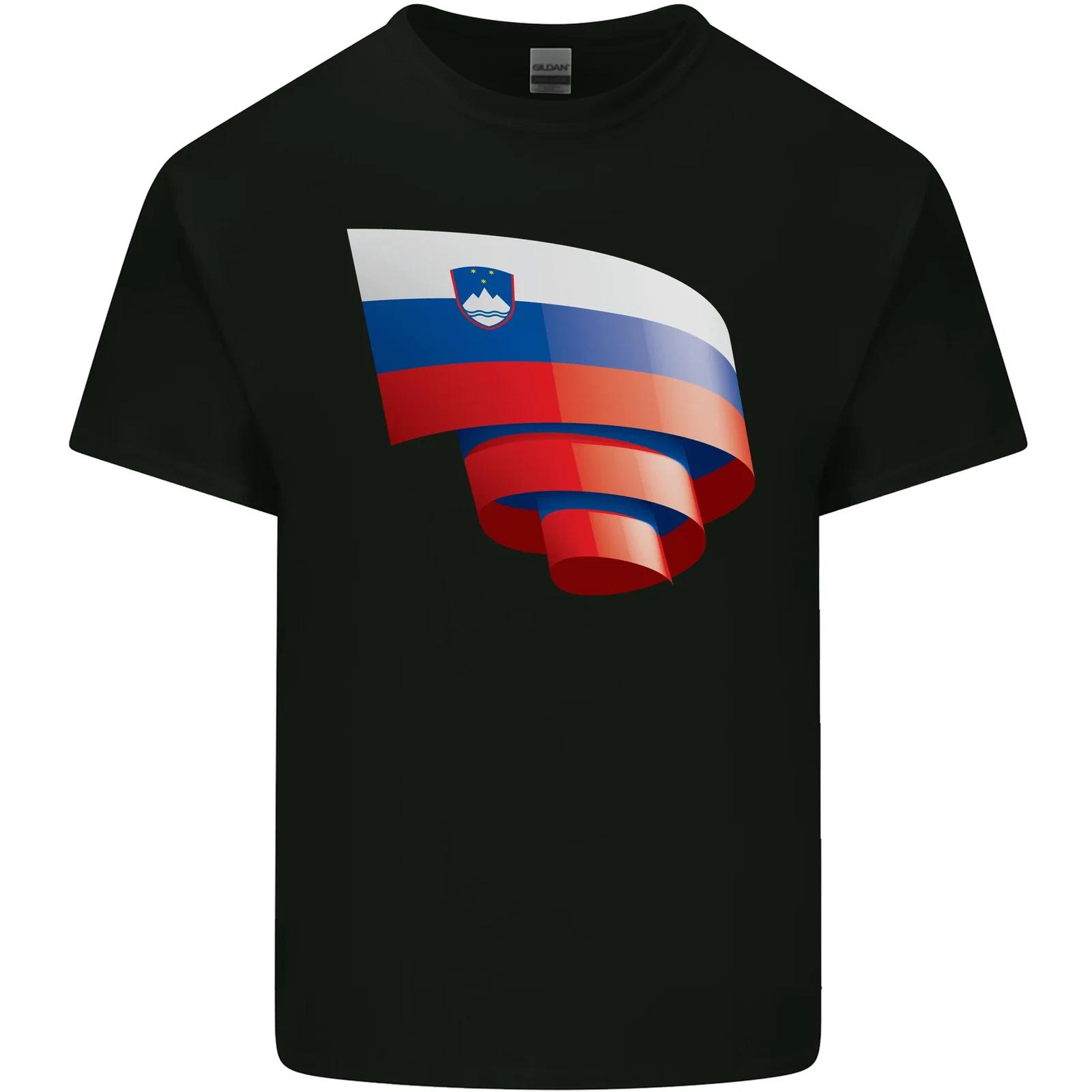 Curled Slovenia Flag Slovenian Day Football Kids T-Shirt Childrens 3XL