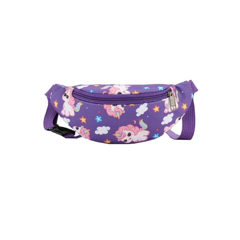 

Print Pumpkin Unicorn Single Shoulder Crossbody Chest Bag Fashion Lightweight Purple Pony