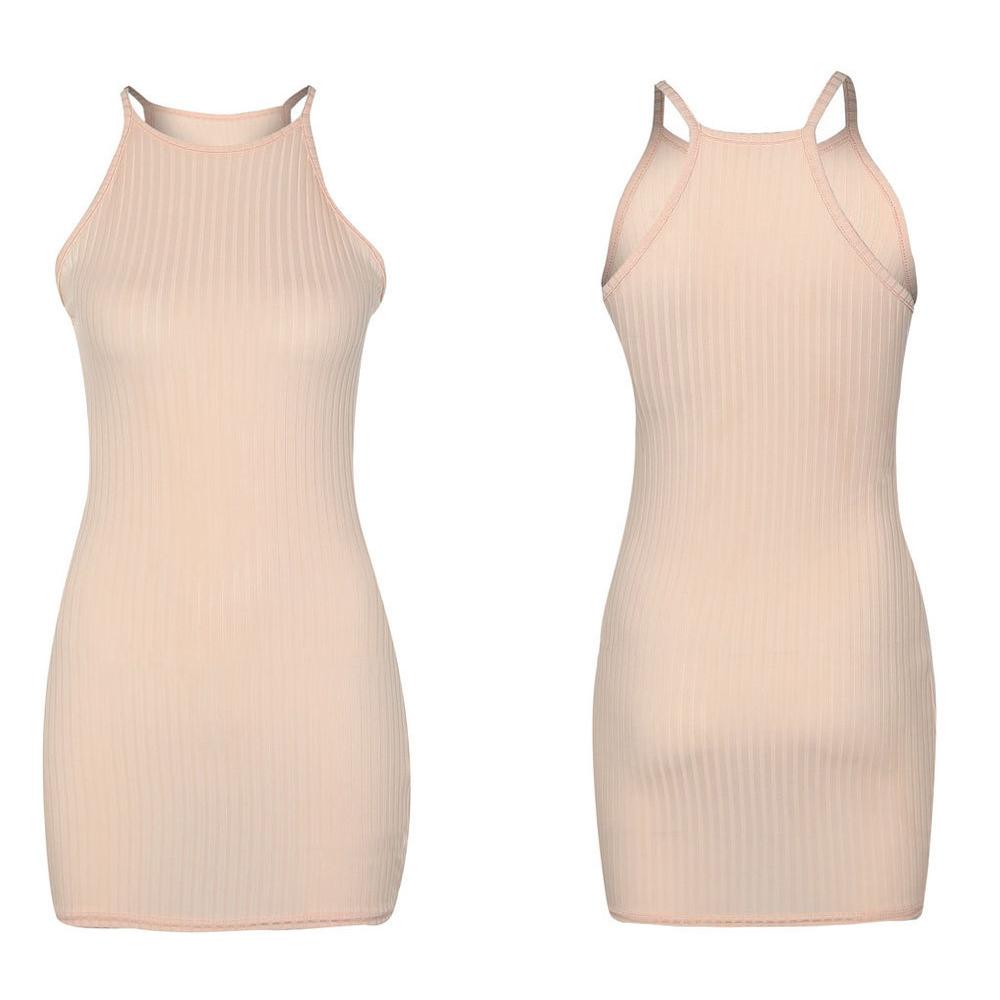 

Женское мини-платье без рукавов, летнее облегающее вечернее платье без рукавов, Vestidos M розовый