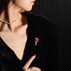 Bo Xin Yun Valentine's Day Rose Brooch: High-end Enamel Zirconia Floral Pin Corsage