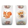 500 Stickers/roll Cartoon Squirrel Animal Roll Stickers Decorative Water Cup Kindergarten Reward Children Color Stickers