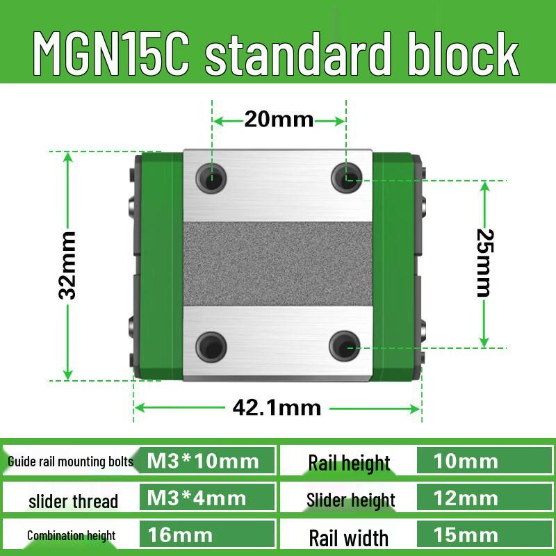 Jinghong Miniature Linear Guide Rail Slider MGN15C
