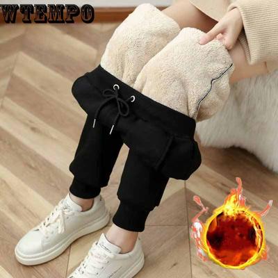 Women Pants Autumn Winter Plush Thick Warm Long Pants High Waist Casual Loose Harem Trousers