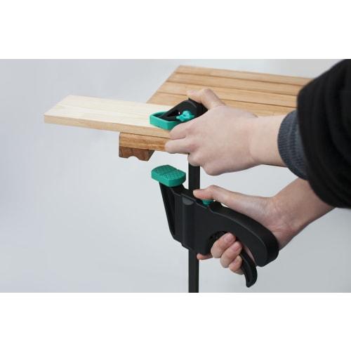 Kakuri Sangyo KAKURI Bar Clamp, 300mm, Ratchet Type, Curved Surface Compatible, V-Groove/Non-Slip Pad, Tightening, Spreading, Gripping, Clamping, DIY