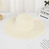 New burr straw hat summer flat top travel vacation travel sun protection hat bow shade beach straw hat