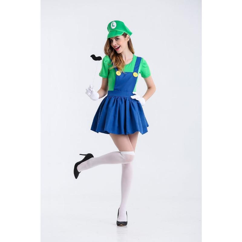 Halloween Costume Ario Mario Anime Game Uniform Cosplay Super Marie Skirt