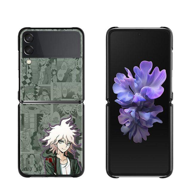 Phone Protective Case For Samsung Galaxy Z Flip3 5g Back Cases For Samsung Z Flip Capa Black Shell Fundas Danganronpa Cartoon