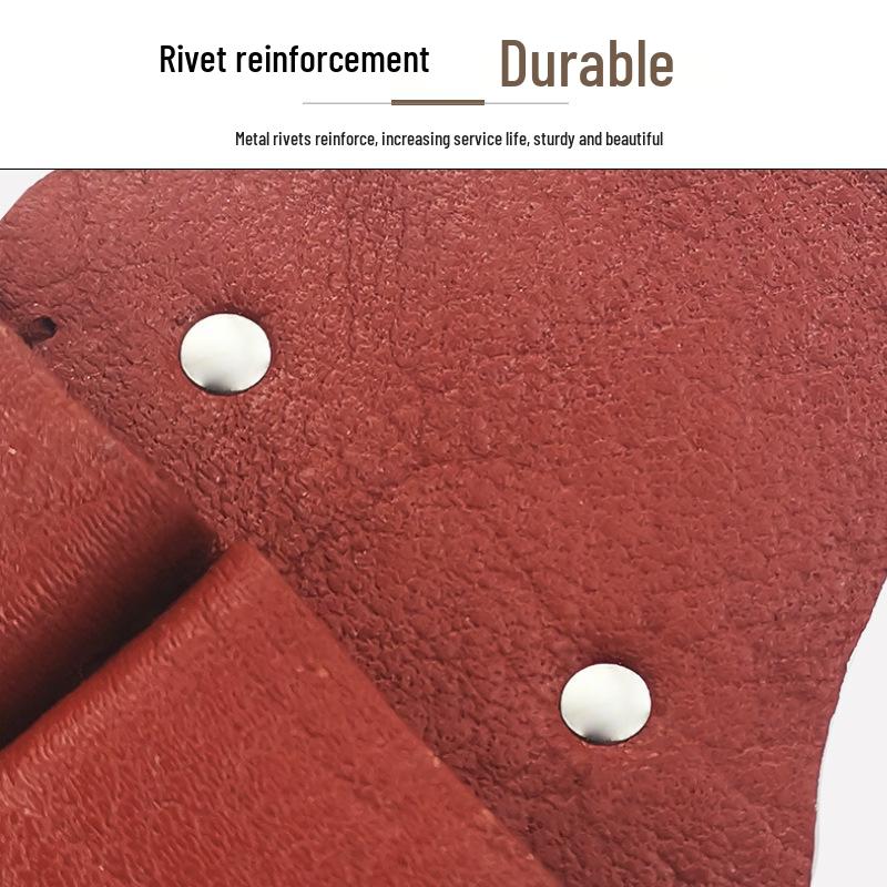 Men's Genuine Cowhide Tool Belt: Multifunctional, Sturdy, Waist-Worn Repair Kit with Five Pieces.