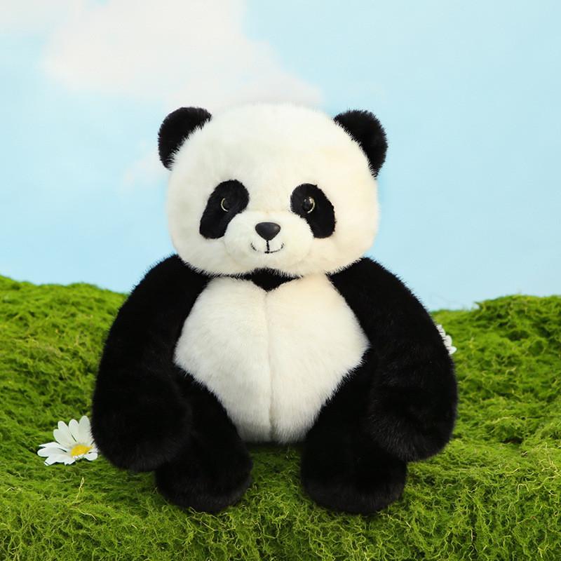 Adorable 35cm Black Panda Plush Toy Super Soft Stuffed Animal Gift For Girls