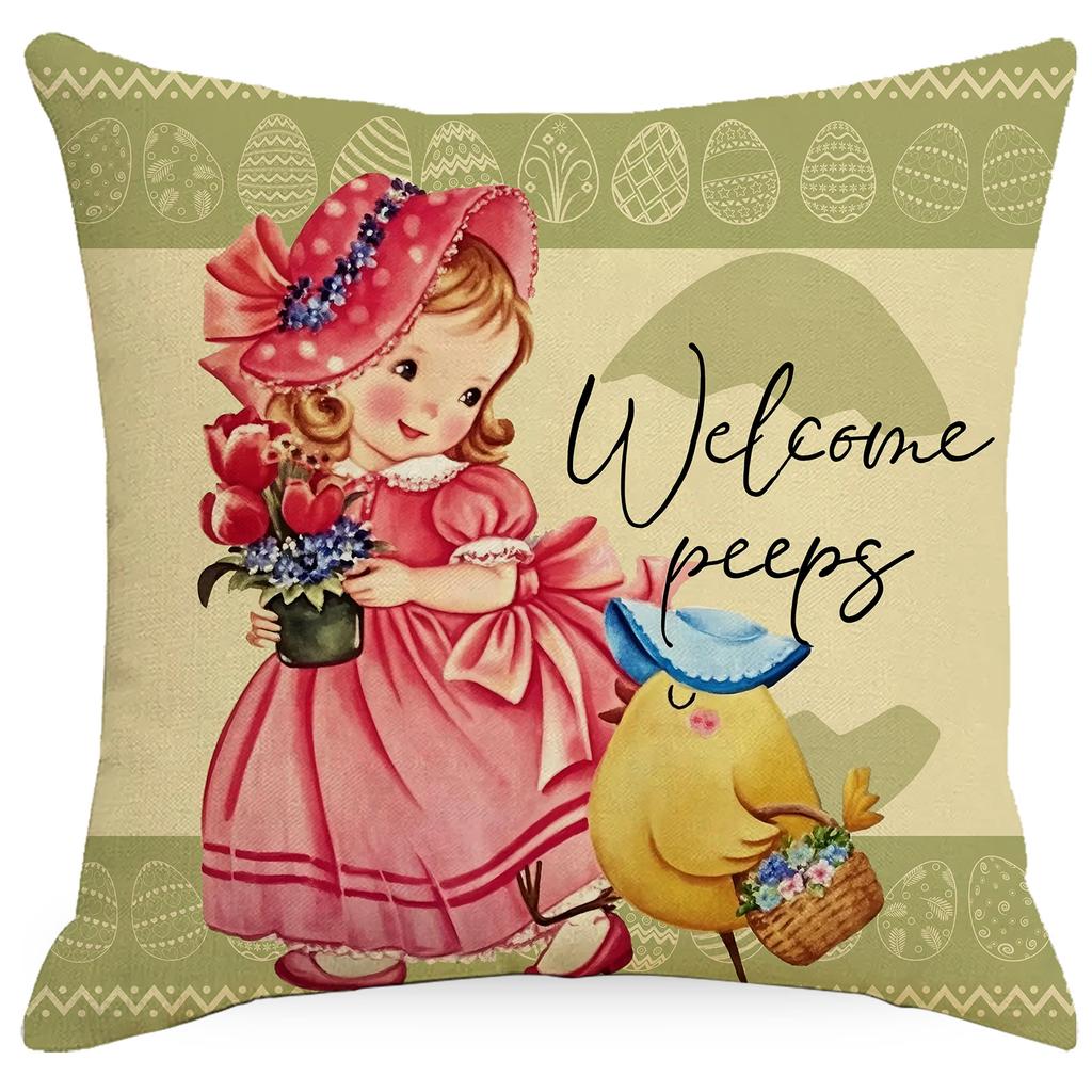 Față de pernă imprimată Paște Fericit Decor pentru casă Husă pernă pentru canapea Față de pernă pentru dormitor Pernă pentru talie