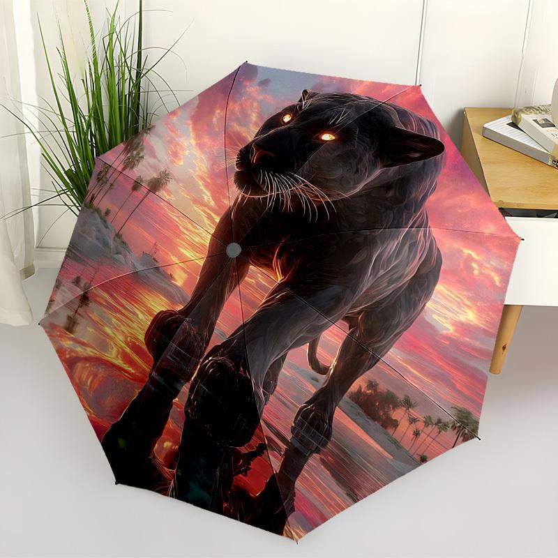 

1pc Black Panther Statue Automatic Open/Close Umbrella, Folding Compact Umbrella with Lightweight Design for Women/Menyy251028201