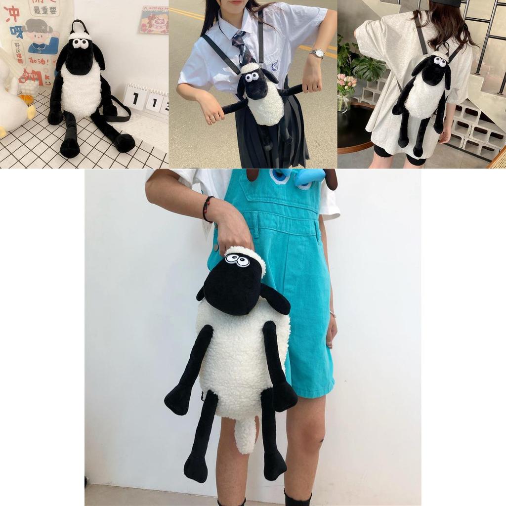 Cute Sheep Plush Backpack For Daily Use