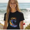 Abstract Wave Art T-Shirt: Ocean Graphic Design, Surf Tee