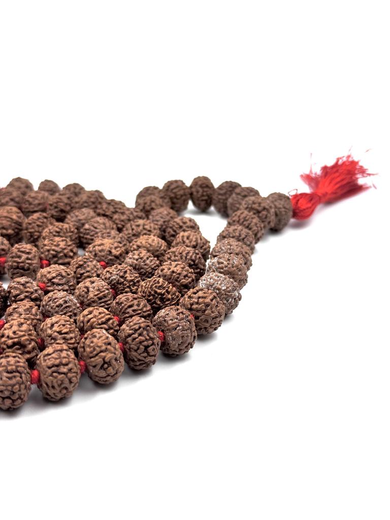 7 Mukhi Rudraksha Japa Mala 108+1 Beads | Natural & Certified Prayer Beads | Meditation and Healing Mala