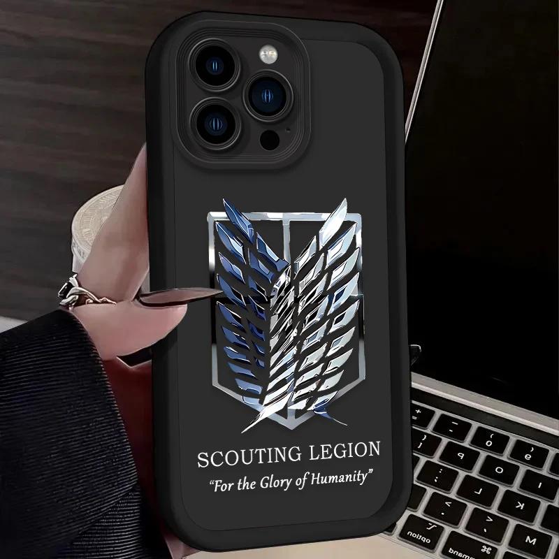 Custodia per Telefono con Logo Attack On Titan Per iPhone 17 Air 16 e 15 14 13 12 11 Pro Max Plus Mini SE 2020 2022 Cover Morbida in Silicone