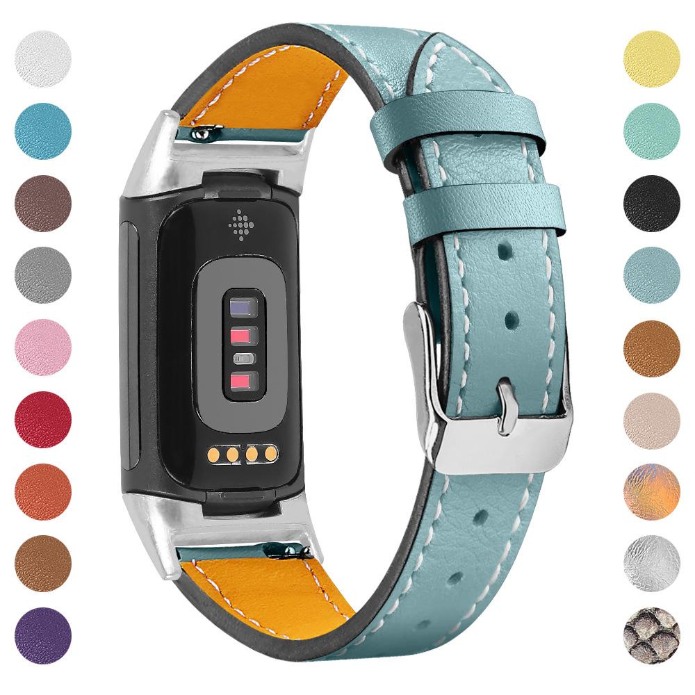 Replacement Genuine Leather Watch Strap For Fitbit Charge 3/4, Unisex