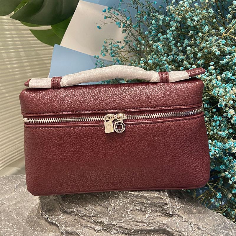 Vielseitige Mini-Crossbody-Lunchtasche aus Rindsleder mit Litschi-Narbenmuster - Damenhandtasche aus echtem Leder