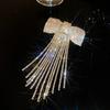 Light Luxury Bow Fringe Hairpin Temperament Bow Hair Clip Long Tassel Rhinestone Hairpin  Women