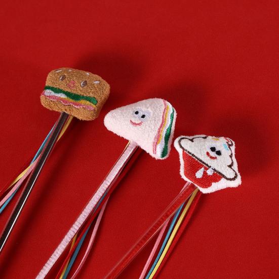 Katzenreizstab Interaktiver Katzenquastenstab mit Cartoon-Plüschfiguren Glocke Pompom