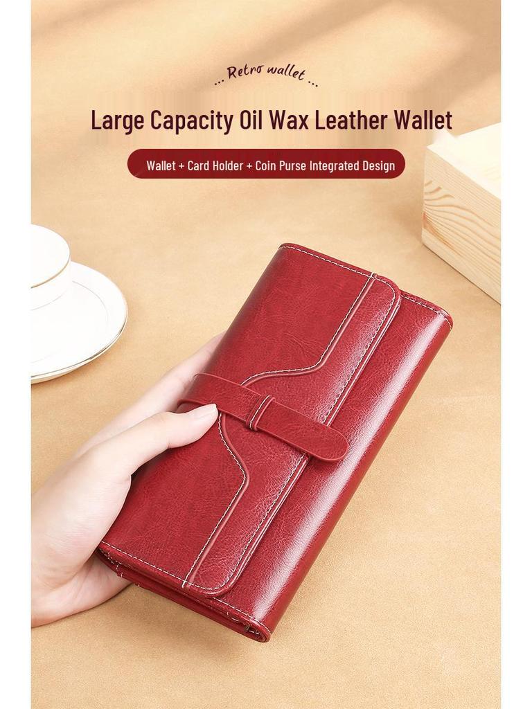 Women's Large Capacity Soft Leather Wallet with Multi-Card Holder