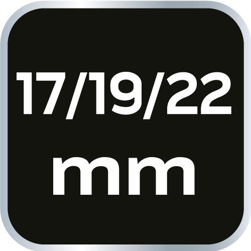 Verstärkter Kreuzschlitz-Radschlüssel, 17 x 19 x 22 x 1/2" mm