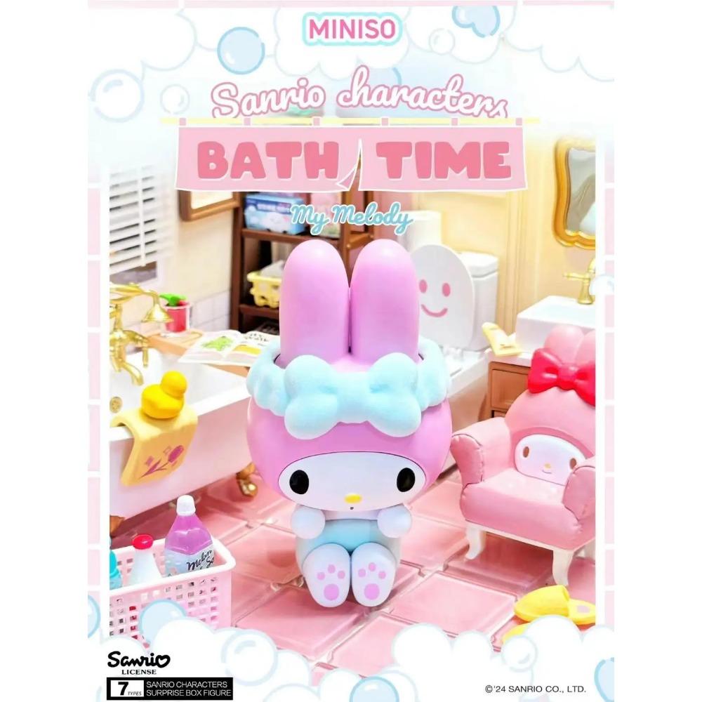 MINISO X Sanrio Серия Время купания Фигурка-сюрприз Cinnamoroll Pompom Purin Pochacco Kuromi Hangyodon Аниме Таинственная кукла