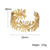 Hypoallergenic Waterproof Vintage Elegant Retro Irregular Leaf Bracelet Open Wide Version Personalized French Light Luxury