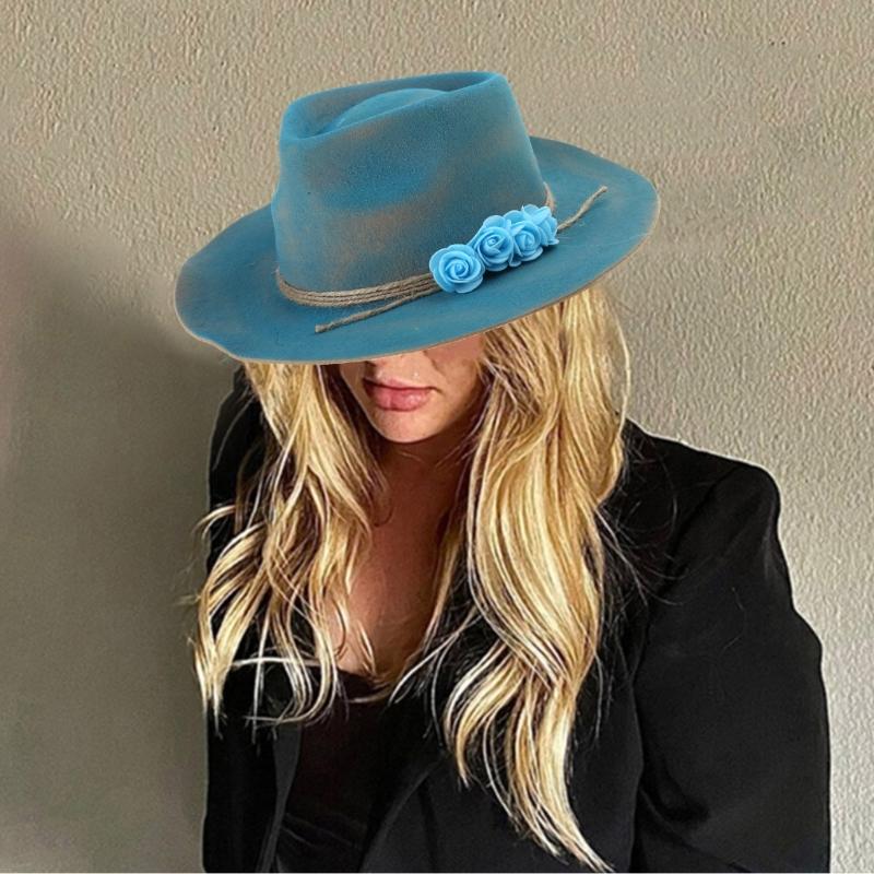 Wool Homburg Panama Hat Exotic Hat for Women Men Photo Props Western for Men Women Unisex Wear Headwear