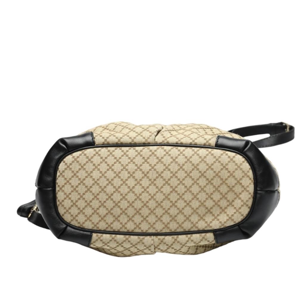 GUCCI Diamante Shoulder Bag canvas Black x beige Women 247902 Used