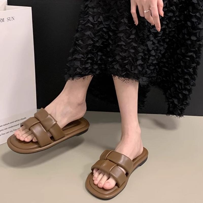 Модные плоские сандалии женские летние новые круглые носовые плетеные мягкие подошвы — фото 4