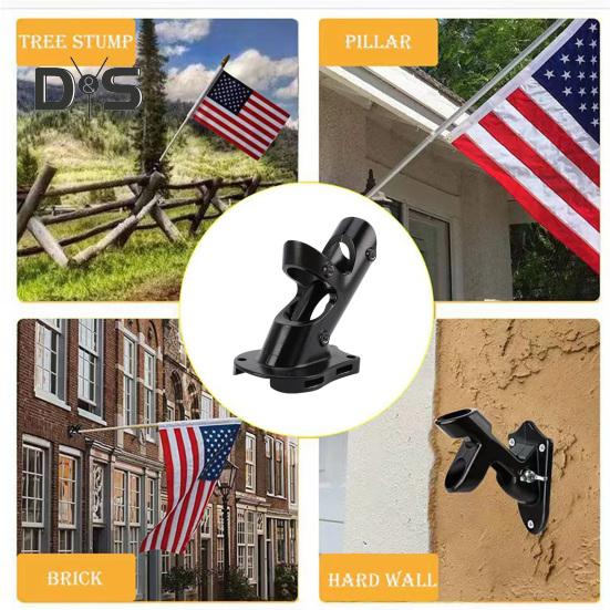 Uchwyt ścienny na maszt flagowy 45/90 stopni 3 otwory regulowany wytrzymały stop zewnętrzny ganek ciężarówka dom posiadłość uchwyt montażowy masztu flagowego podstawa