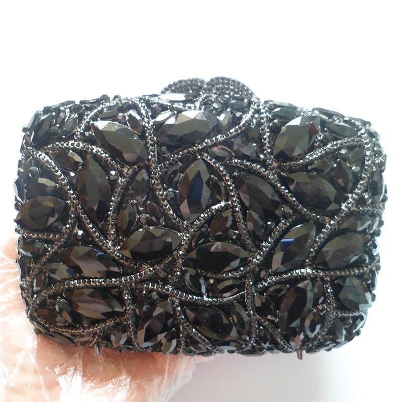 WHTUOHENG Bolso de Noche Plateado con Piedra Grande para Mujer Bolso de Mano Nupcial con Diamantes Cartera de Mano con Pedrería para Cena de Boda